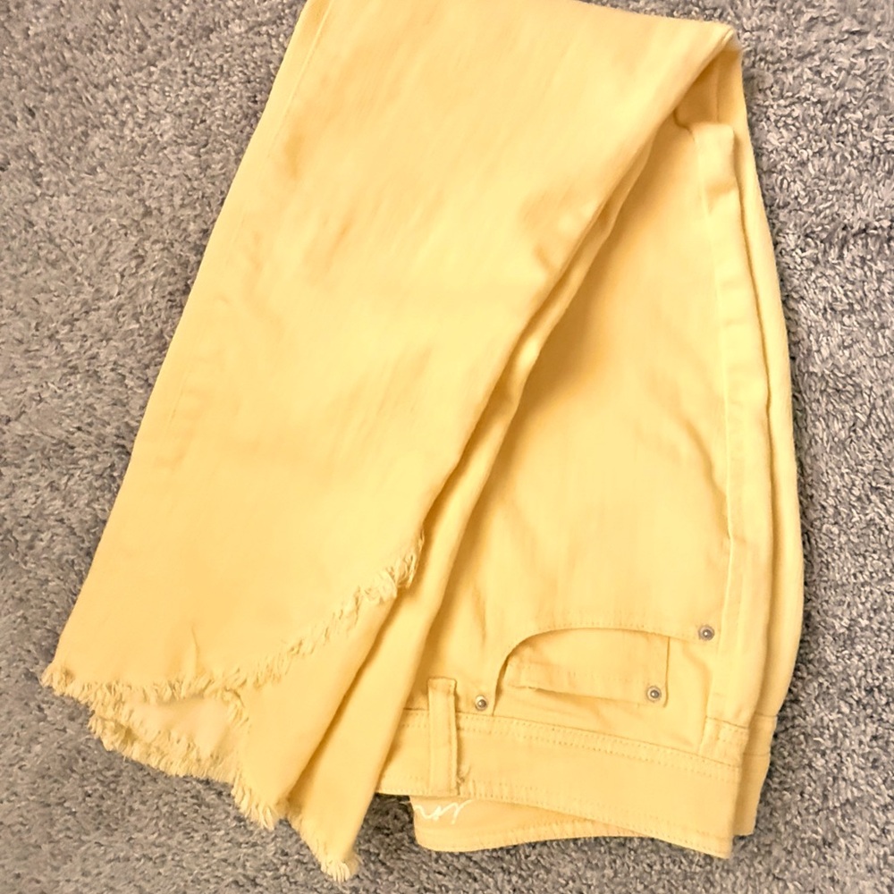 💛INC💛 Women’s Yellow Ankle Cropped Jeans sz 6 - Picture 4 of 8